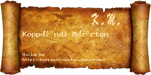 Koppándi Márton névjegykártya