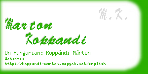 marton koppandi business card
