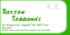 marton koppandi business card